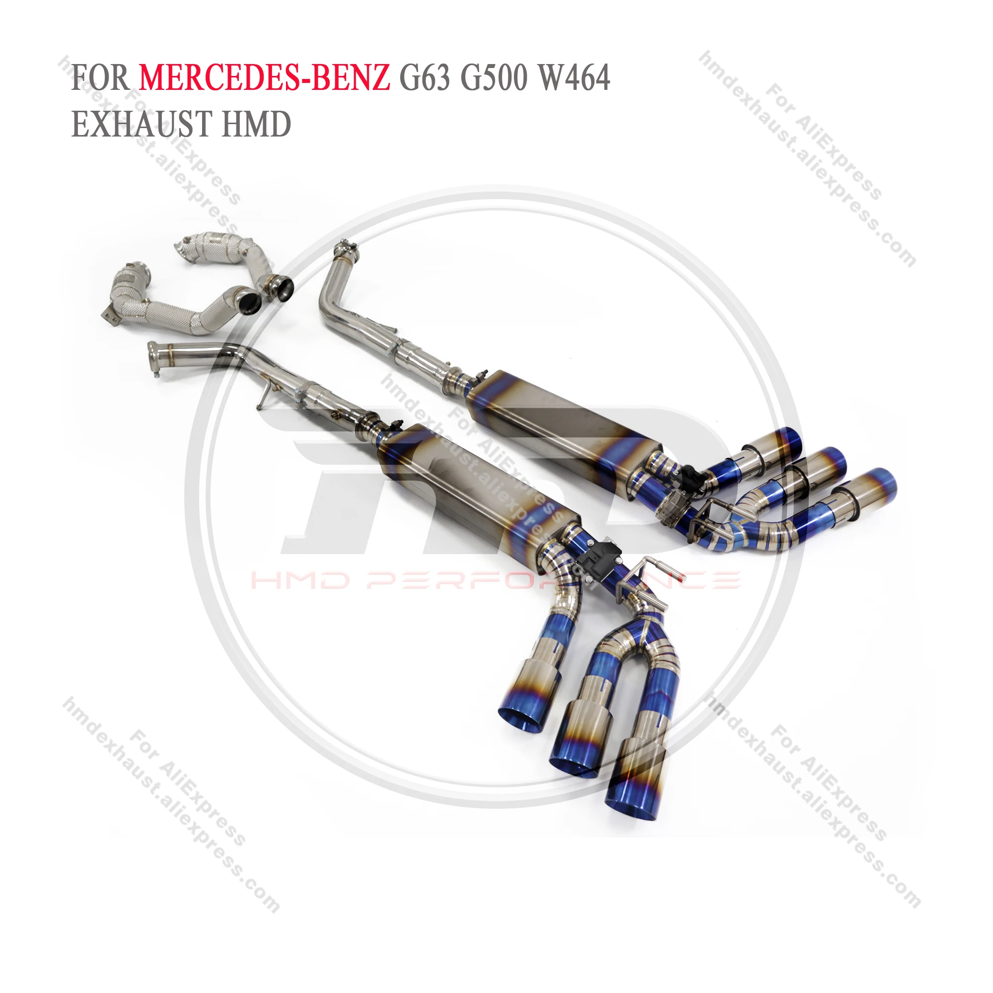 HMD Exhaust System for Mercedes Benz G500 G63 W464 TItanium Alloy Performance Catback Valve Muffler and Downpipe Accesorios