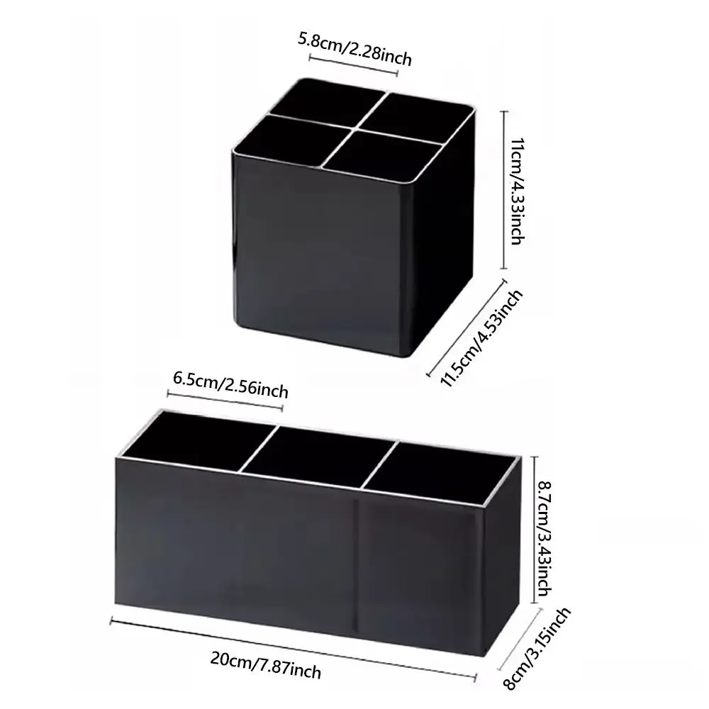 Simple Plastic Makeup Brush Holder Black Pen Holder Desktop Organizer Students view 6