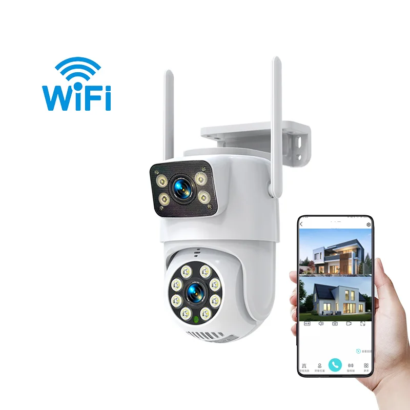 6MP  Eseecloud  APP Dual Lens Full Color Wireless WIFI IP Dome Camera   AI Humanoid Detection Home Security CCTV Monitor