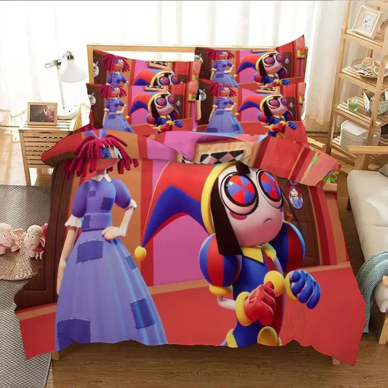 Hot New The Amazing Digital Circus Cartoon Bedding Set Double Twin King Duvet Cover Comforter Pillowcase Bedroom - view 2