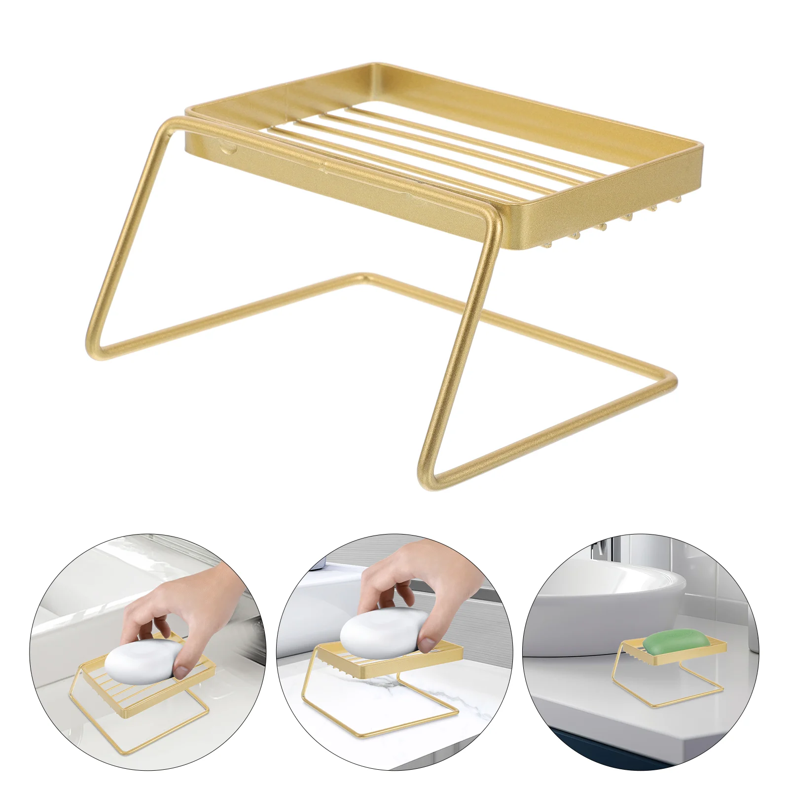 

Soap Rack Dish for Shower Travel Bar Sponge Holder Bathroom Sink Waterproof Self Draining Tray