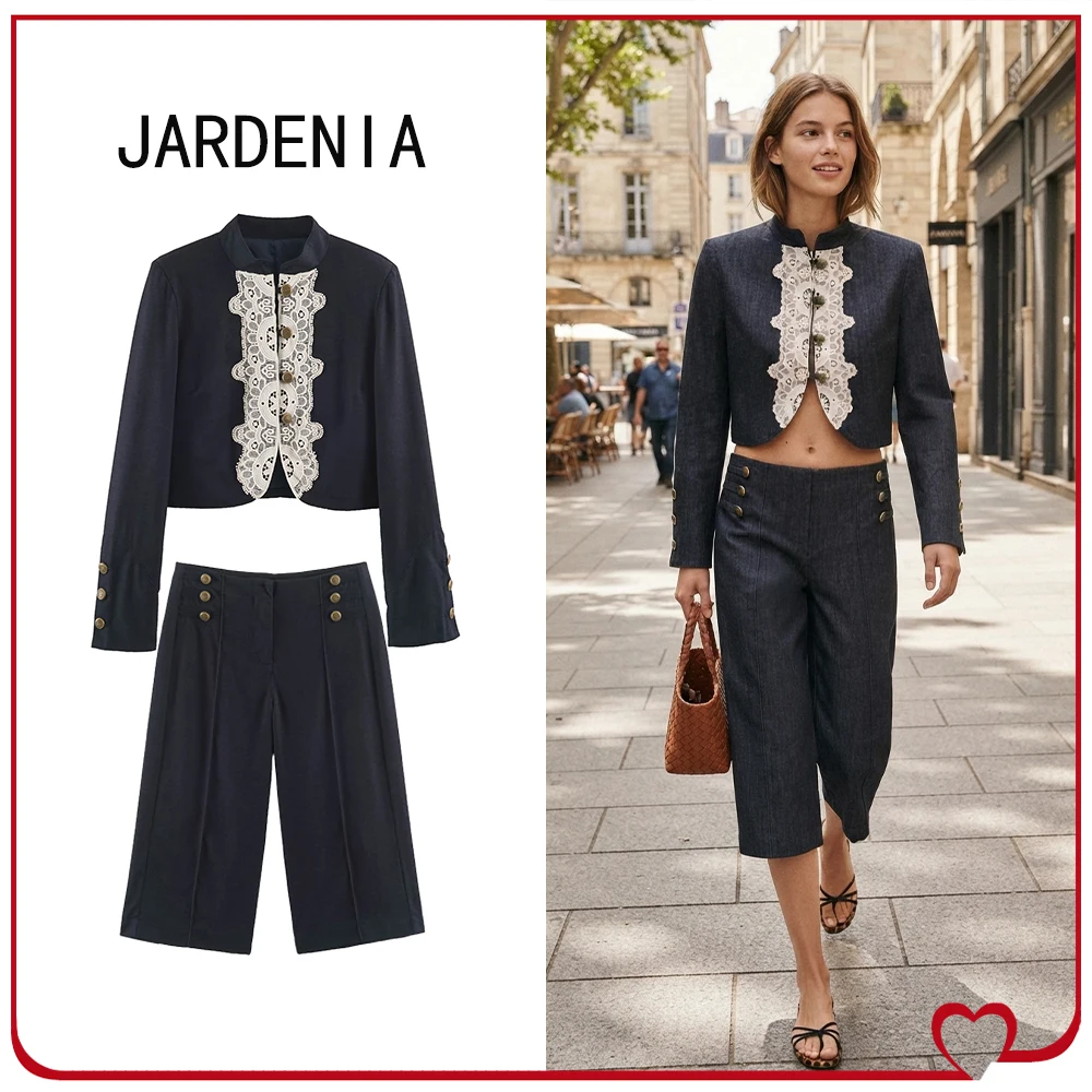 Indigo Cropped Jacket and Short Set product image