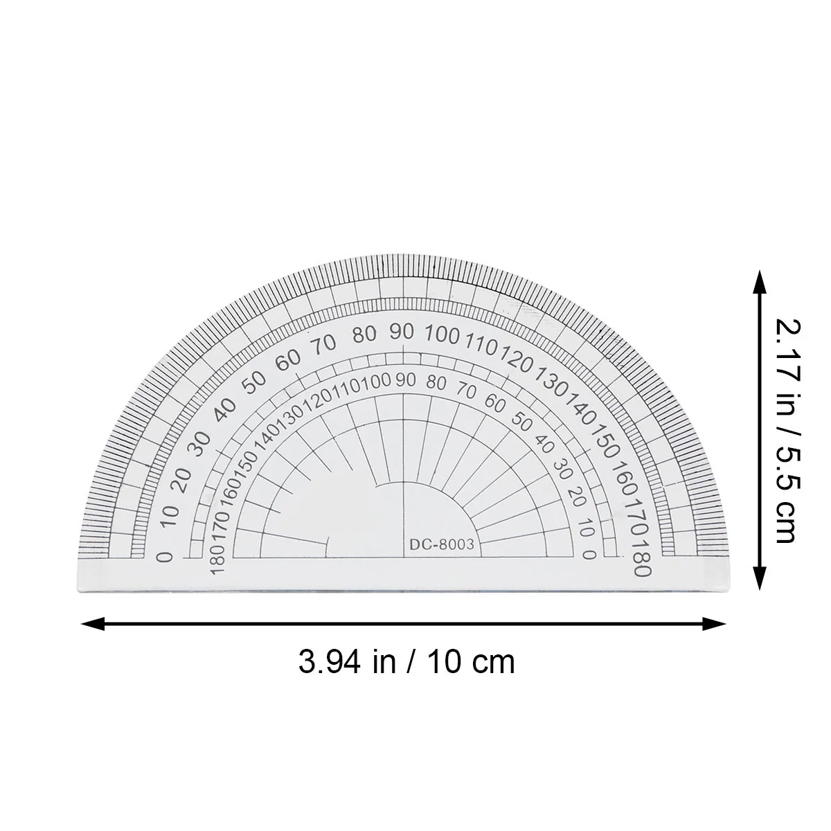 10Pcs Plastic Protractor 180 Degrees Half Round Math Protractors for Student School Office Technical Drawing Tools