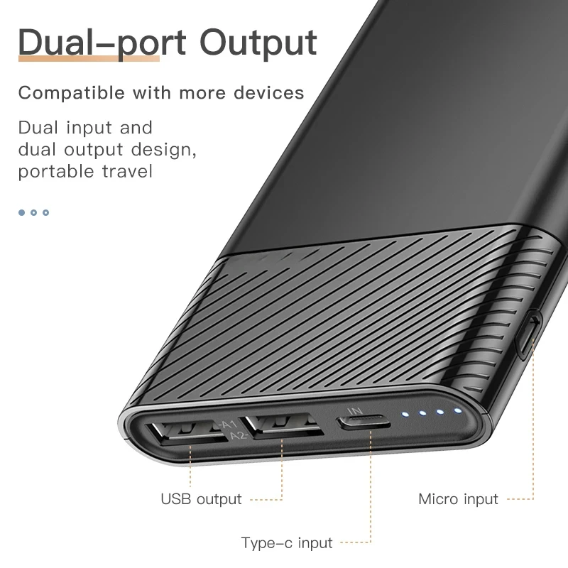 For IPhone 16 15 Xiaomi Samsung 10000mAh Power Bank Portable Charger QC PD 3.0 PowerBank Fast Charging External Battery