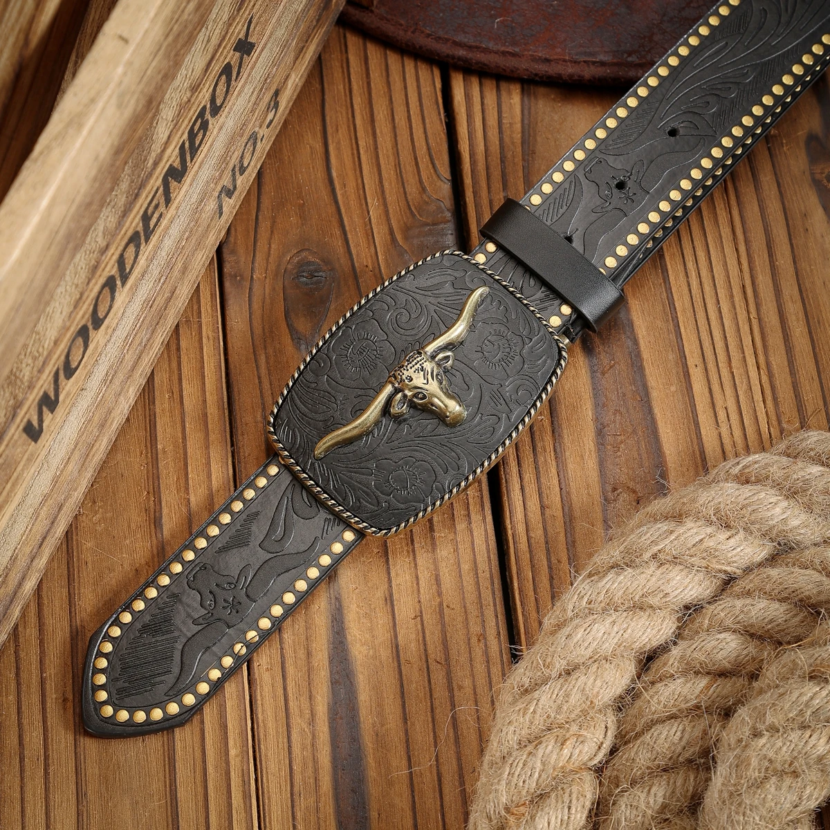 حزام PU على الطراز الغربي مناسب لكل من الرجال والنساء، على الطراز البوهيمي والرجعي، مثالي للنزهات اليومية غير الرسمية