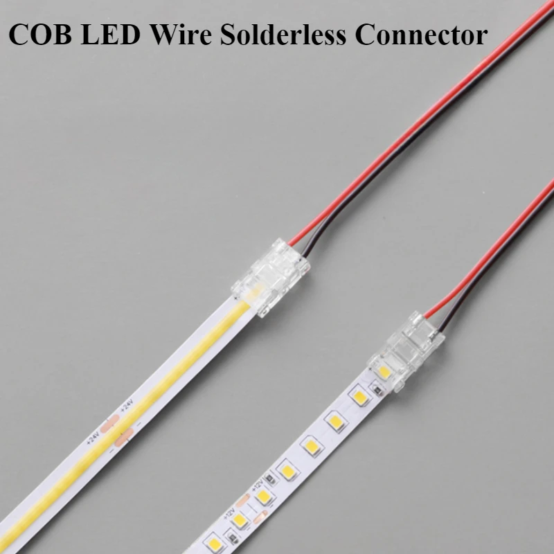 COB LED Wire Connector 5 8 10mm Connection Solderless Mini Buckle FCOB RGB CCT LED Strip Lights 2Pin No Dark Area Connector 3