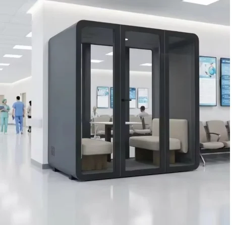 Modular Sound Isolation Booth Acoustic Cabin Mobile Assembly For Co Working Space Private Meeting Room