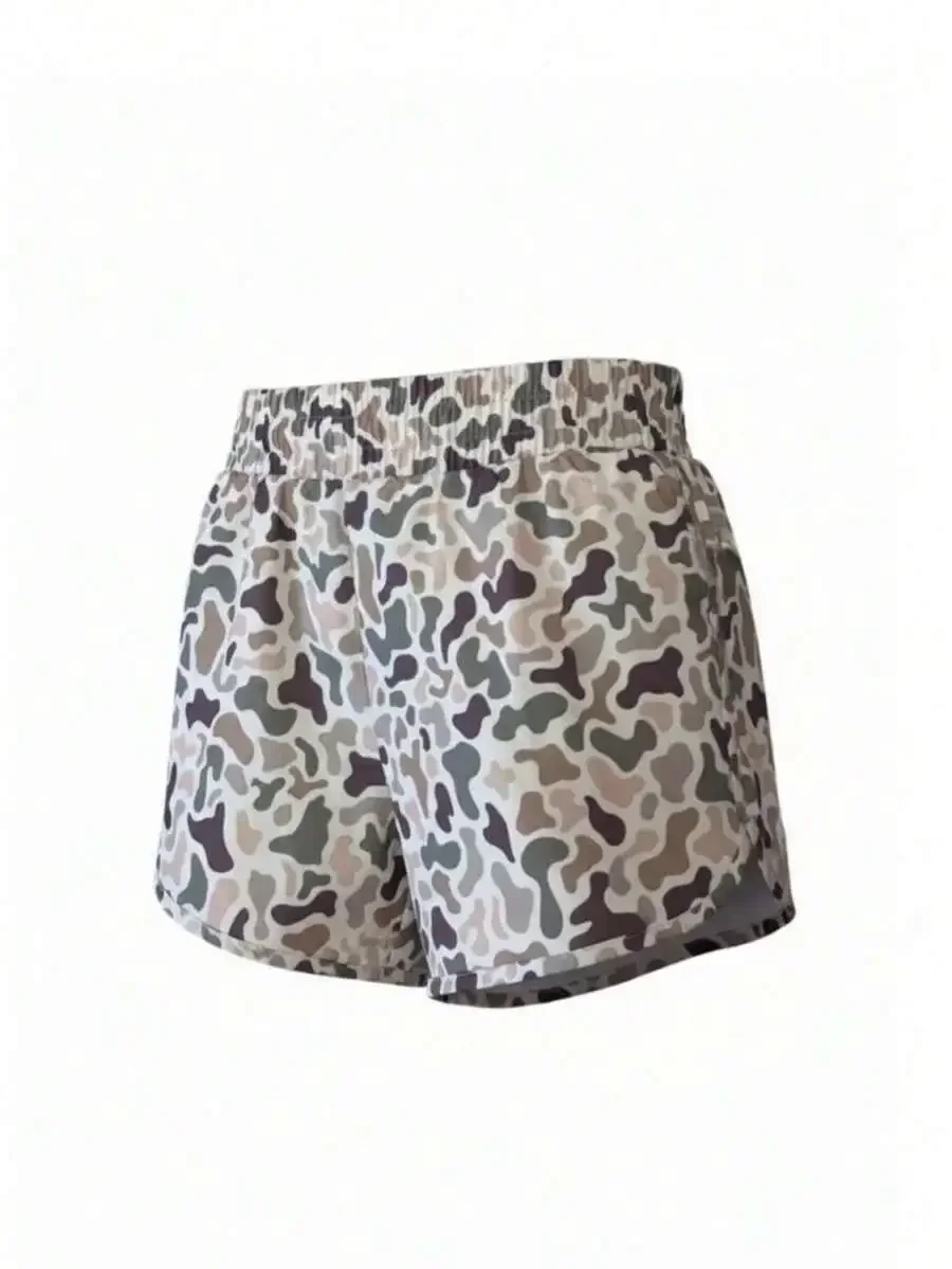 

Womens High-Waisted Camo Shorts Casual Summer Sports Shorts