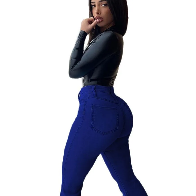 2025 new skinny jeans women's European and American style, sexy pocket jeans