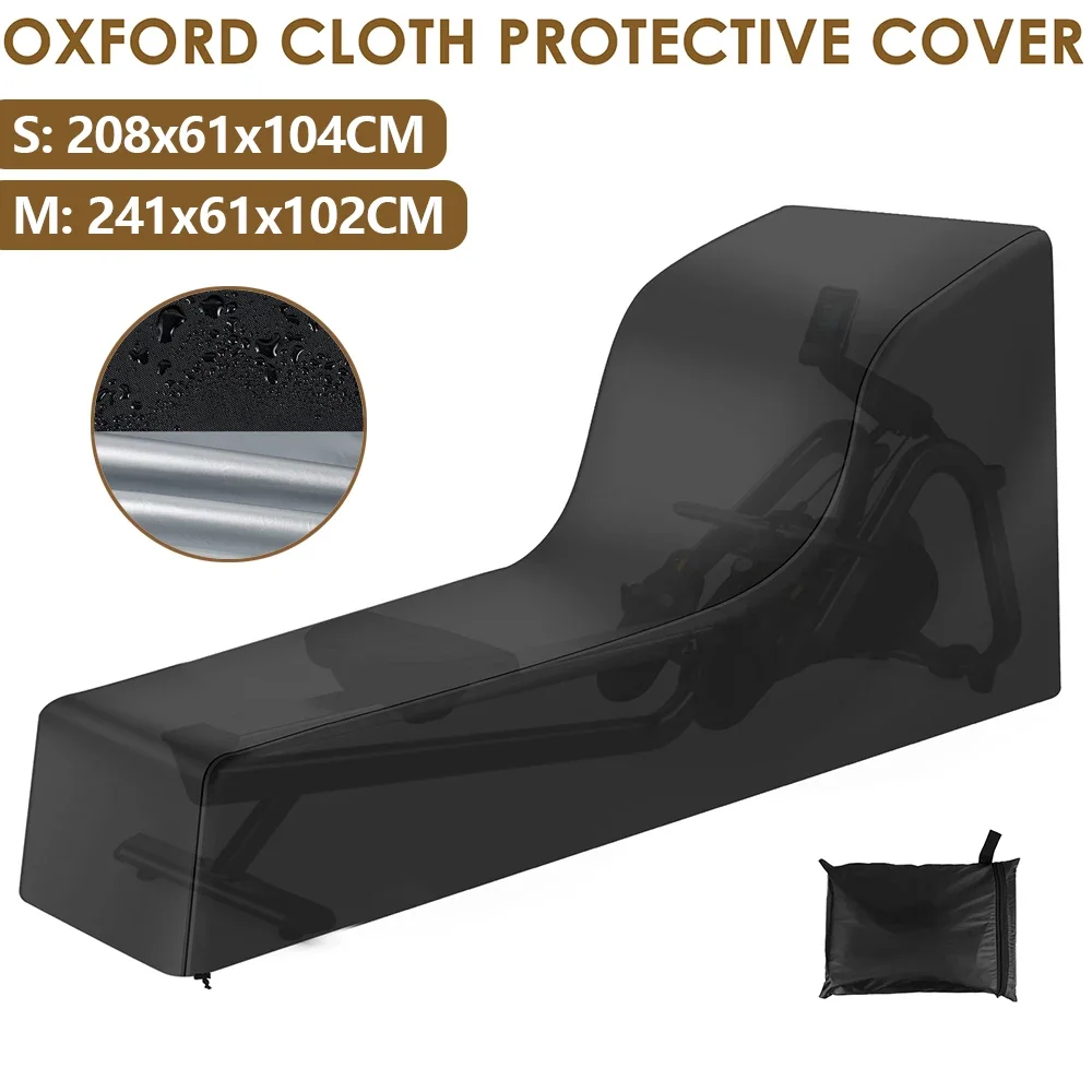 Rowing Machine Cover Oxford Cloth Waterproof Fitness Equipment Cover with Drawstring Rower Dustproof Cover for Indoor Outdoor