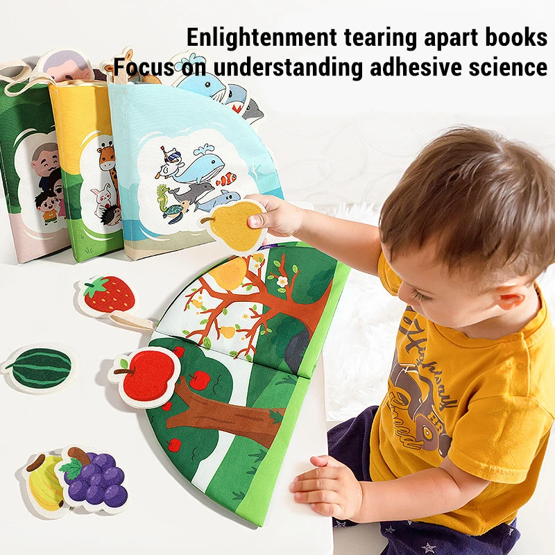 Baby Soft Books Toys 0-36M Tear Resistant Cloth Book Early Learning Sensory Toy Quiet Book for Toddlers