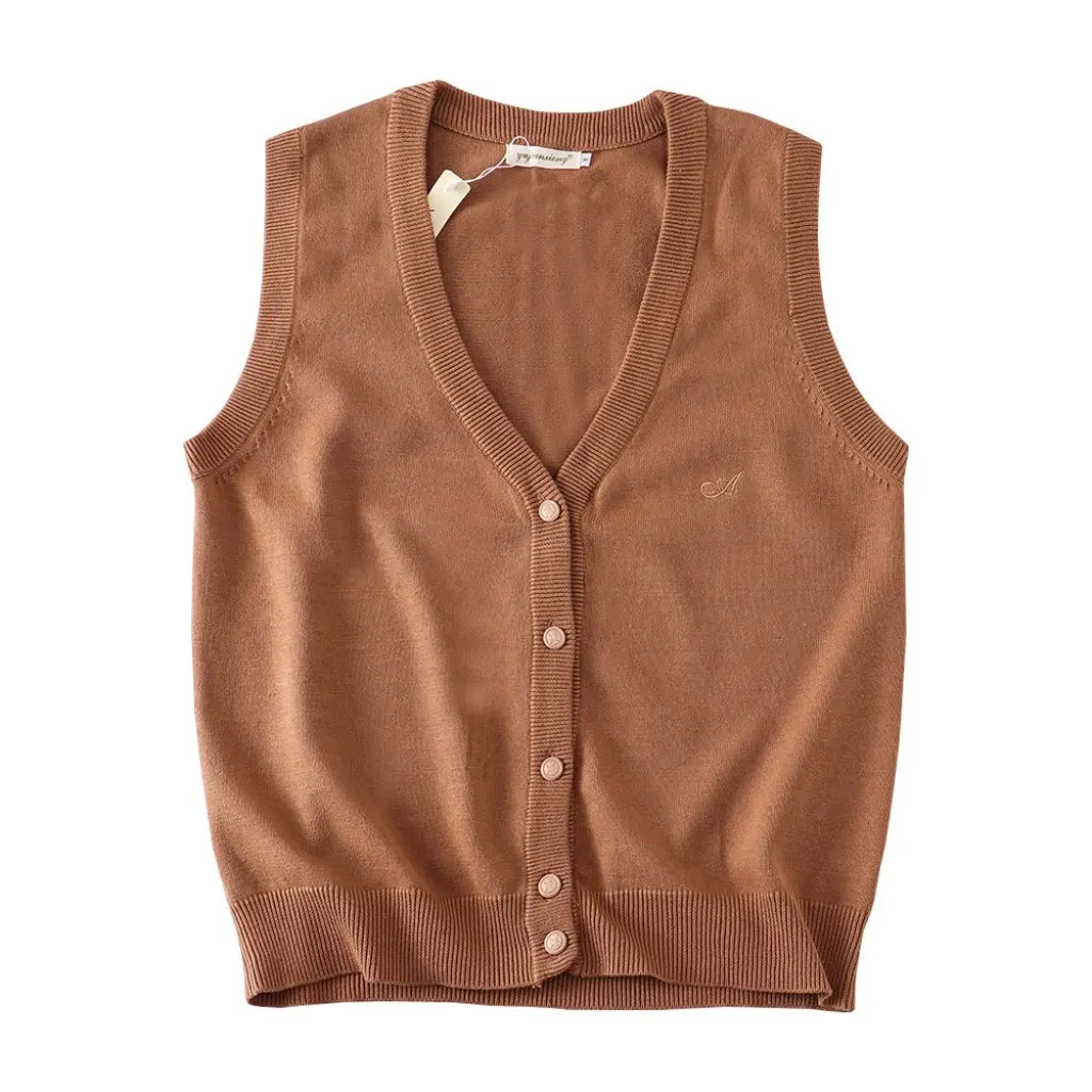 

Dharma Bully Original Jizhou Tea Hong Love College JK Knitted Sweater Vest Sleeveless Thin Cardigan for Japanese Students