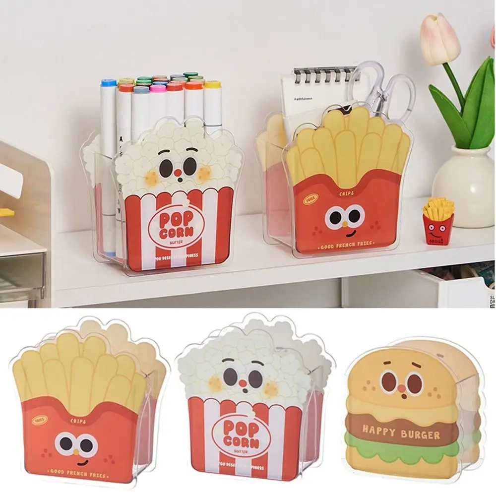 

New Plastic Pen Holder Dustproof No punching Desktop Storage Box Cartoon Multifunctional Storage Bucket Home Office