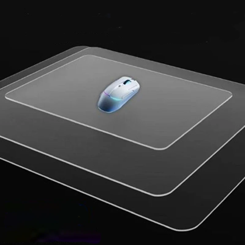 Transparent Frosted Minimalist Micro Etching Gaming Mouse Pad Frosted Desk Tempered Glass Mouse Pad E-Sports Table Mouse Pad