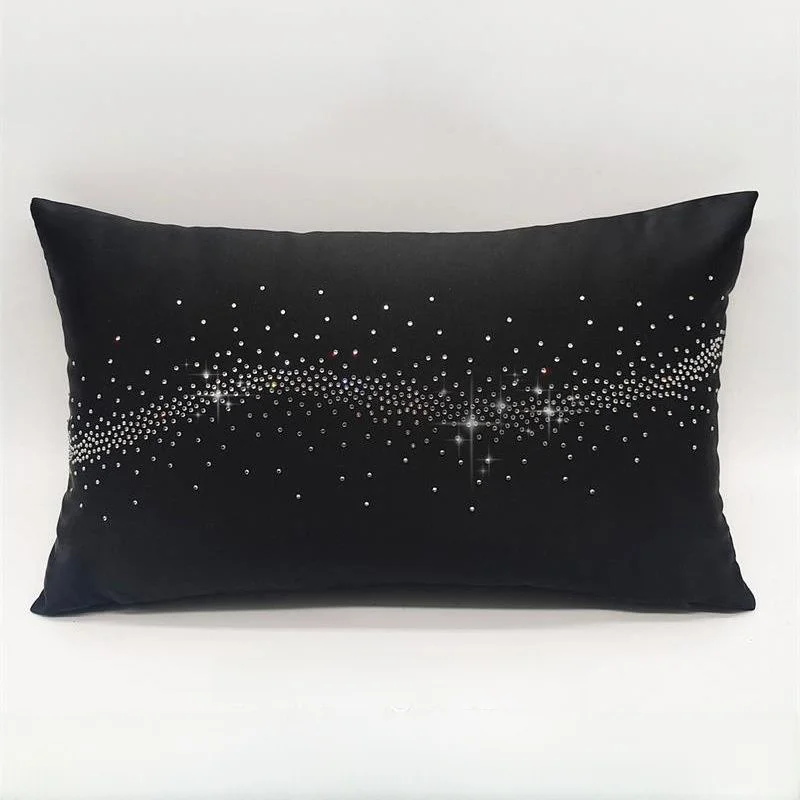 

Роскошная блестящая подушка с алмазной вышивкой, современная простая декоративная прямоугольная подушка для отеля, спальни, холла, тканевая, художественная, для демонстрации