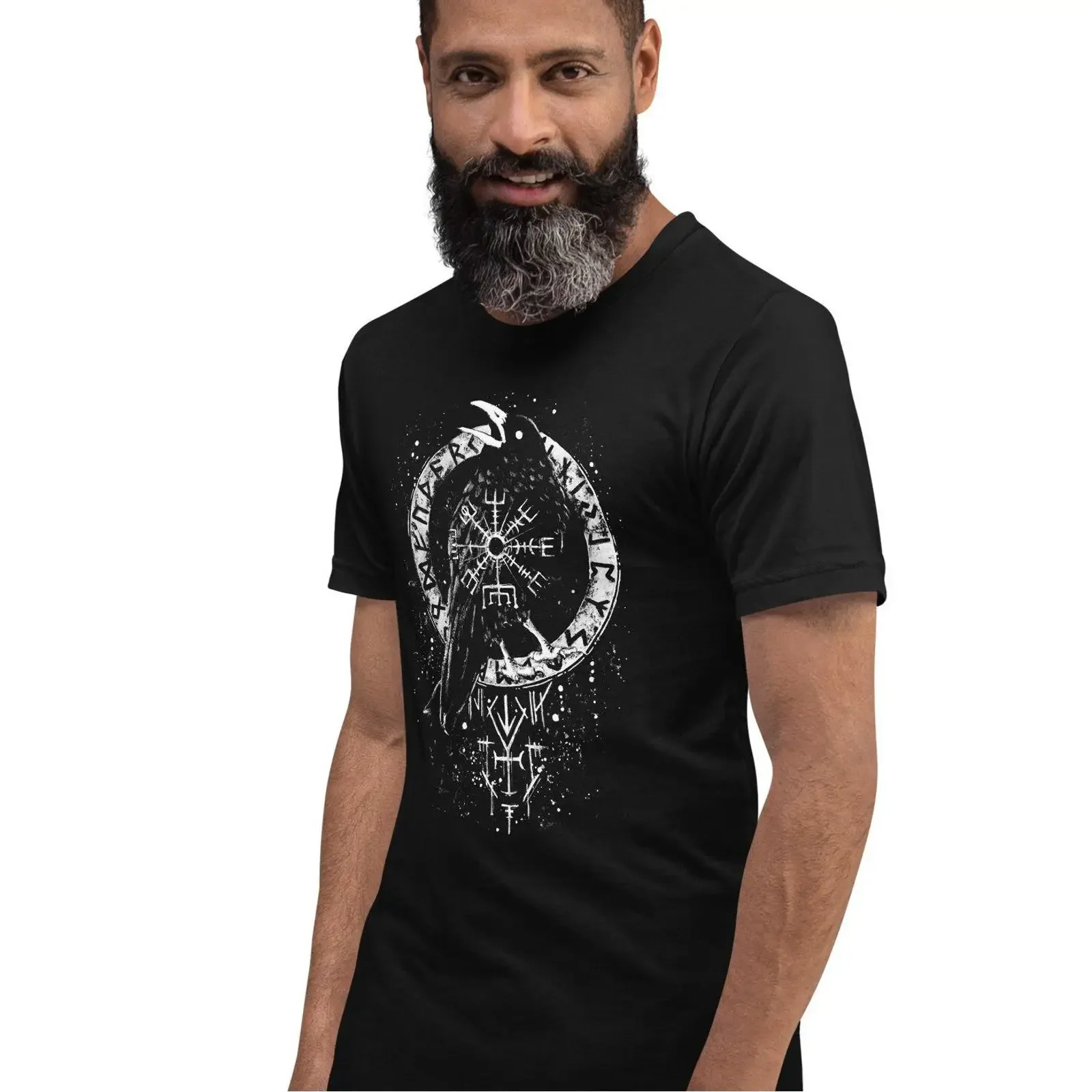 Viking Crow Men's T Shirt Raven black PLEASE ORDER SEPARATELY vintage Washed Casual Stylish graphic Breathable Soft streetwear