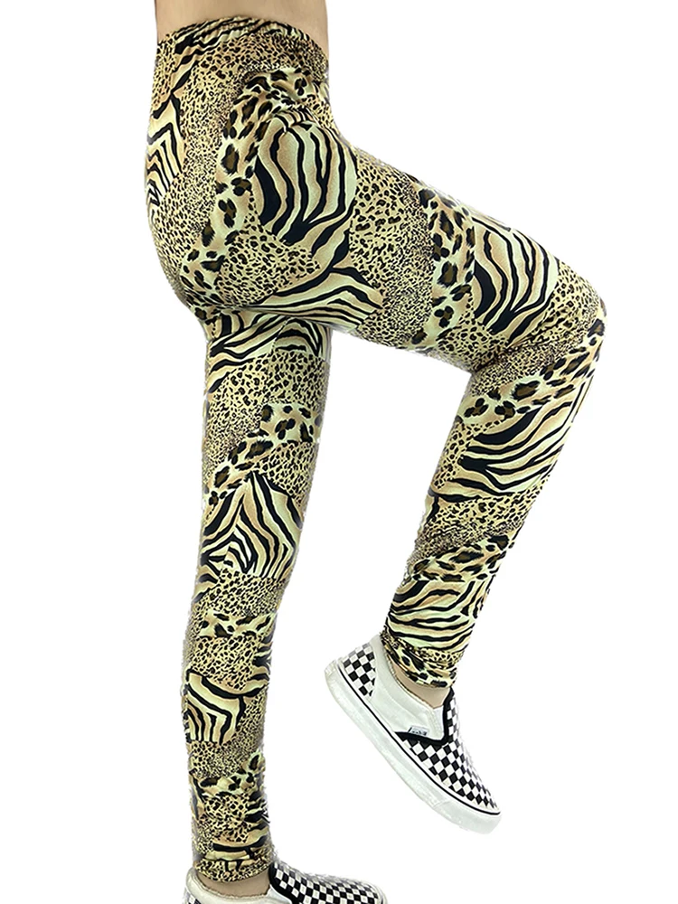 Cuhakci Vrouw Sport Leggings Hoge Taille Geel Leopard Yoga Broek Fitness Elastische Gym Leggins Push Up Sportkleding Workout