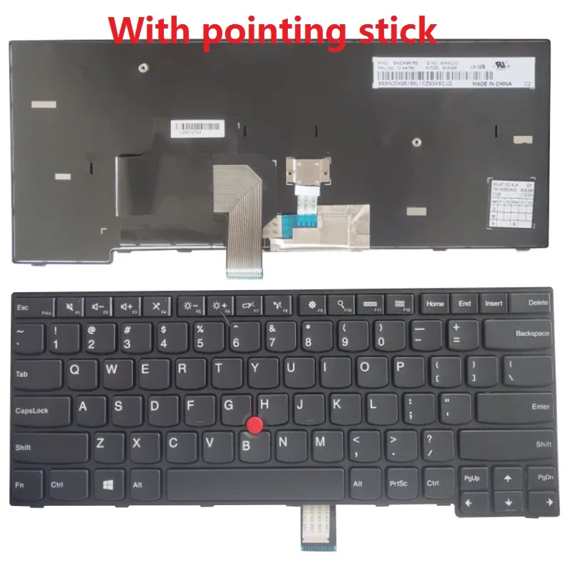 New US keyboard For Thinkpad Edge E450 E455 E450C W450 04X6181 Black US laptop keyboard No backlight