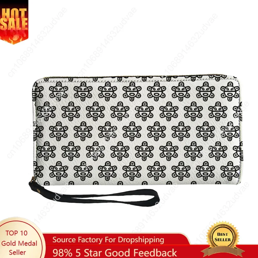Coqui Taino Wallet Purse Mens Womens Teenagers Zipper Long Wallets Double Print Commuter Personalized Portable Wallet Gift Bag