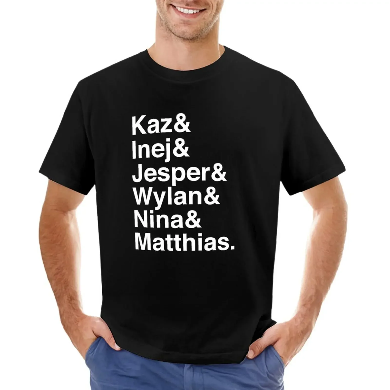 Kaz & Inej  Jesper & Wylan  Nina  Matthias. (Six of Crows Inverse) T-Shirt tops mens cotton t shirts