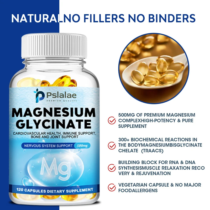 Magnesium Glycinate Capsules - Supports Bone, Heart, Nerve, Muscle, Joint Health and Promotes Sleep