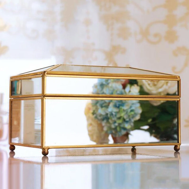 pork-luxury-european-style-practical-mirror-glass-tissue-box-waterproof-paper-towel-holder-dressing-table-tray-home-decor