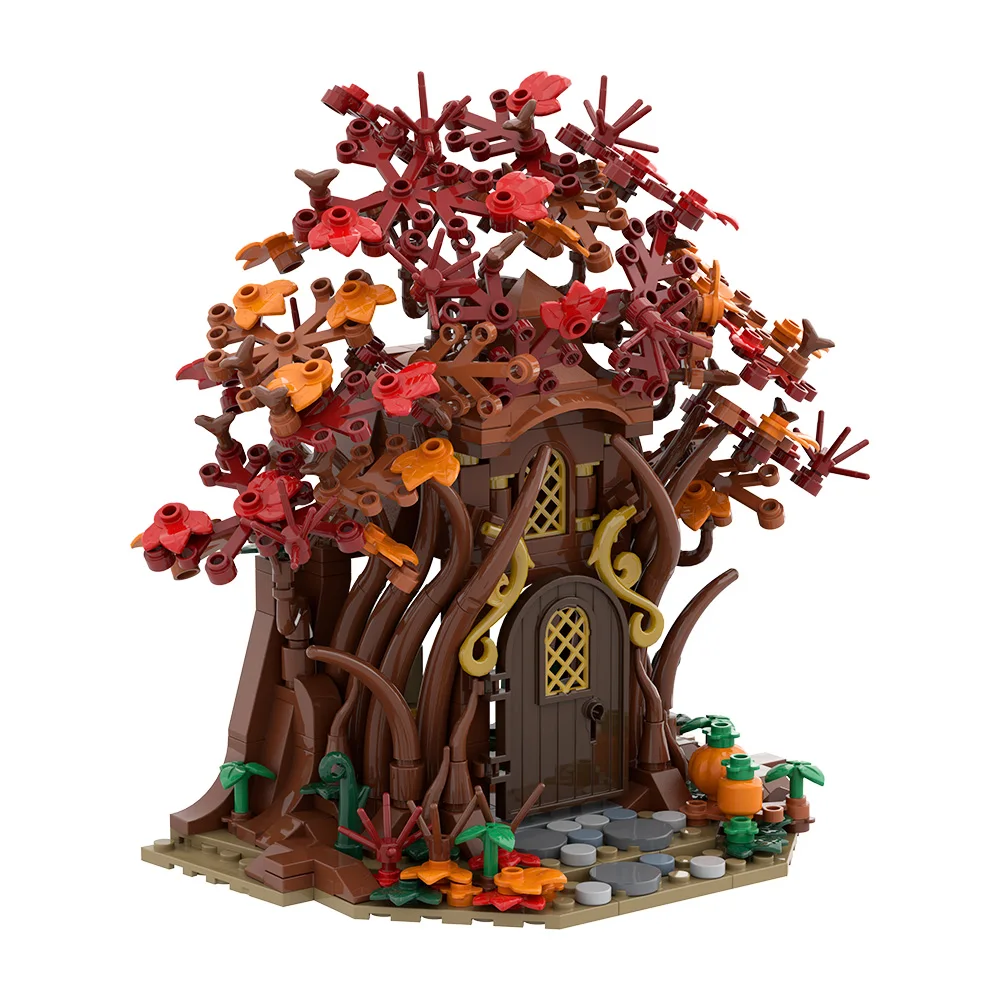 

Gobricks MOC Woodland Elf House осенью, строительные блоки, игрушка в подарок