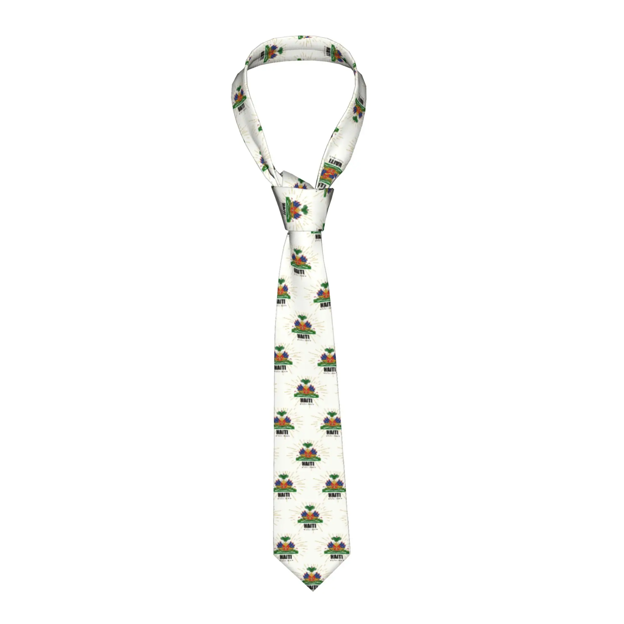 Haiti Since1804 Coat of Arms Ties Men's Fashion Silk  Necktie for Office