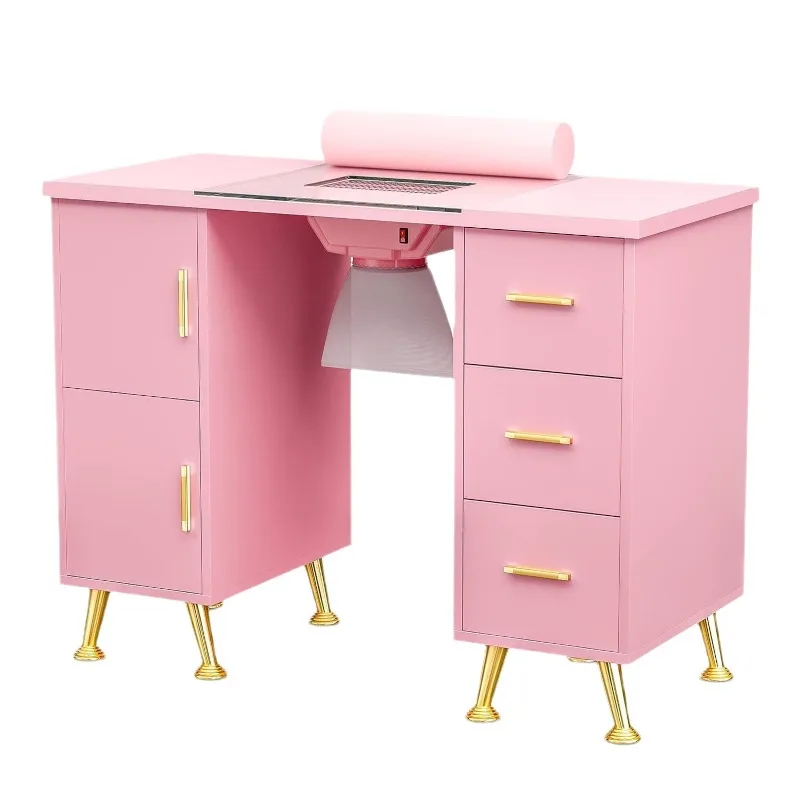 nail table single person with wrist pad vacuum cleaner mobile glass table