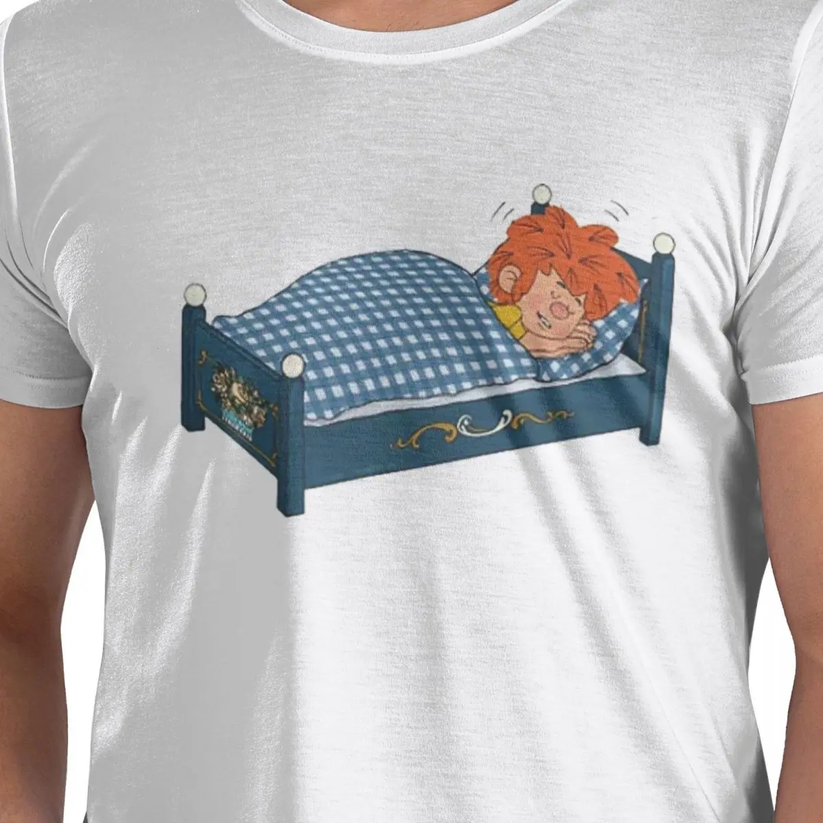 

Футболка Pumuckl Schlaft Auf Seinem Bett из 100% хлопка, мужские футболки большого размера, мужские футболки с круглым вырезом и коротким рукавом, S-6XL