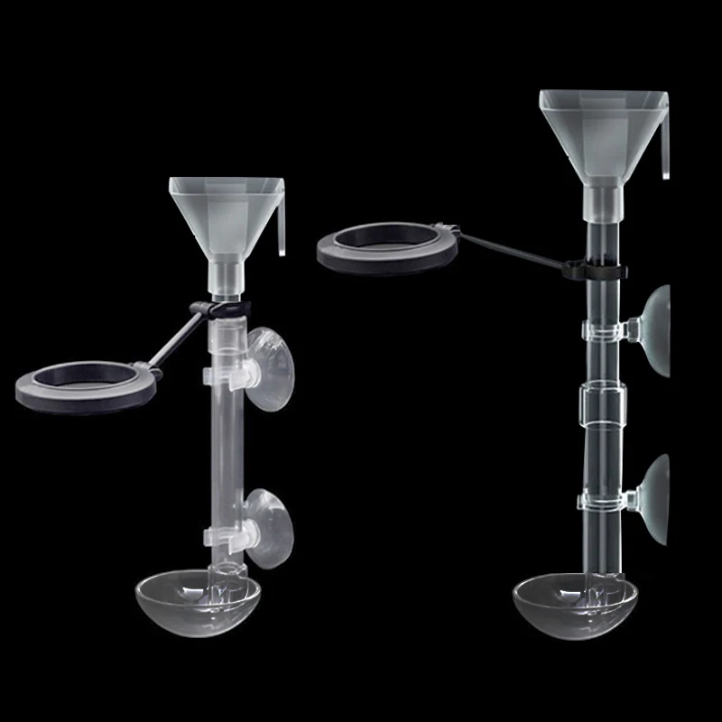 Acrylic Aquarium Fish Feeder Transparent Tube Telescopic Multifunctional  Fish Tank Food Dispenser with Feeding Ring