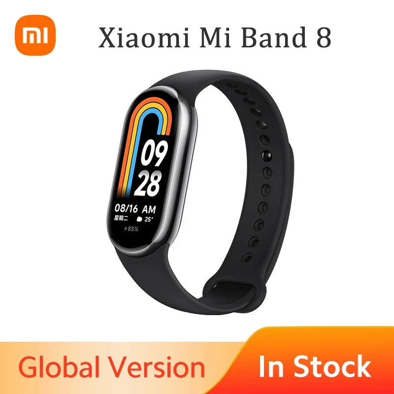 Global Version Xiaomi Mi Band 8 Smart Bracelet 1.62” AMOLED Screen Blood Oxygen Fitness Heart Rate Tracker Oversea Location