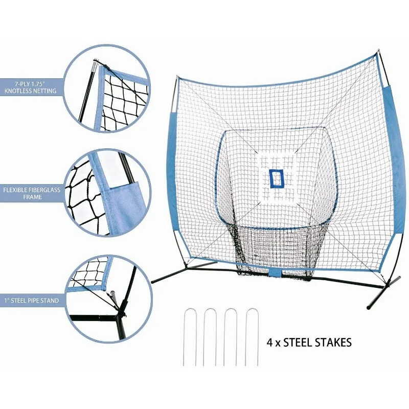 Net Softball Goal Baseball Practice Net Top 7ft Portable Folding Baseball Batting
