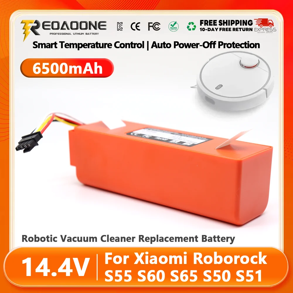 

14.4V Replacement Battery for Xiaomi Roborock S50 S51 S52 S53 S55 S60 S4 S5 Series Robot Vacuum Cleaner - Long Lasting