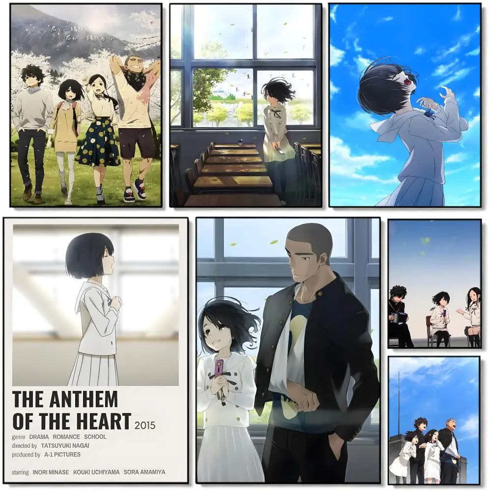 Anime Movie The Anthem of the Heart Poster High Quality Print Waterproof Wall Art Sticker For Bar Living Room Decor Gift