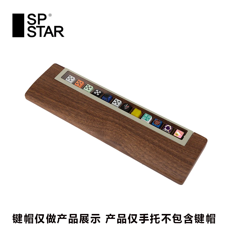 SP-STAR Walnut Wood Hand Support Acrylic Panel with Magnetic Attraction Keycap Display Area Rest Hand Protect Keyboard Pc Gamer