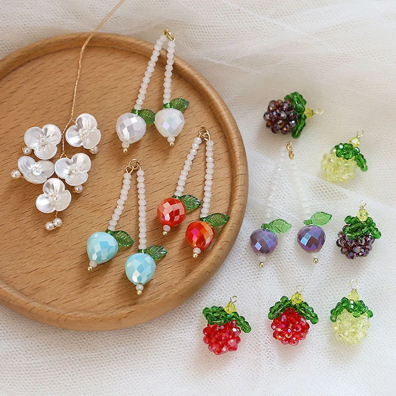 6 szt. Delikatne koraliki z prosiaka, kryształowe koraliki, plecione z drutu miedzianego, prezent do buduaru, kreatywne akcesoria DIY, ręcznie robione ozdoby.
