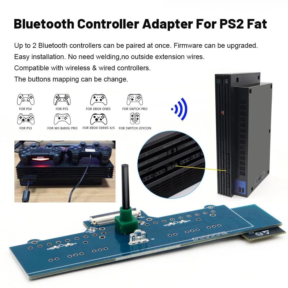 

iBlueControlMod Bluetooth беспроводной геймпад адаптер печатной платы контроллер модуль внутренней платы для консоли PS2 Fat