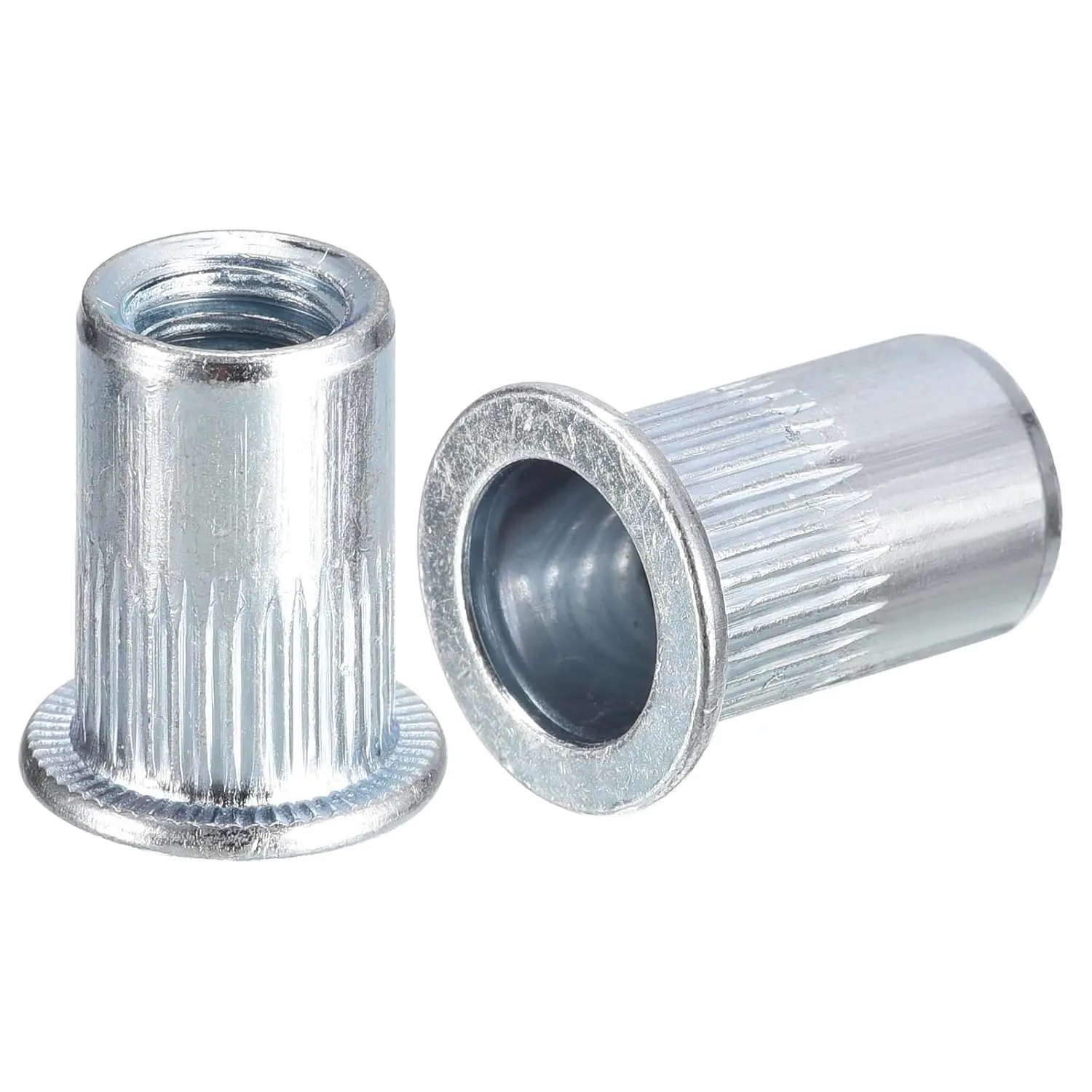 20Pcs Steel Rivet Nut Rivnut Flat Head Threaded Rivets Blue White Zinc Insert Nutsert Home Fixing Fastener Tool M3 M4 M5 M6 M8