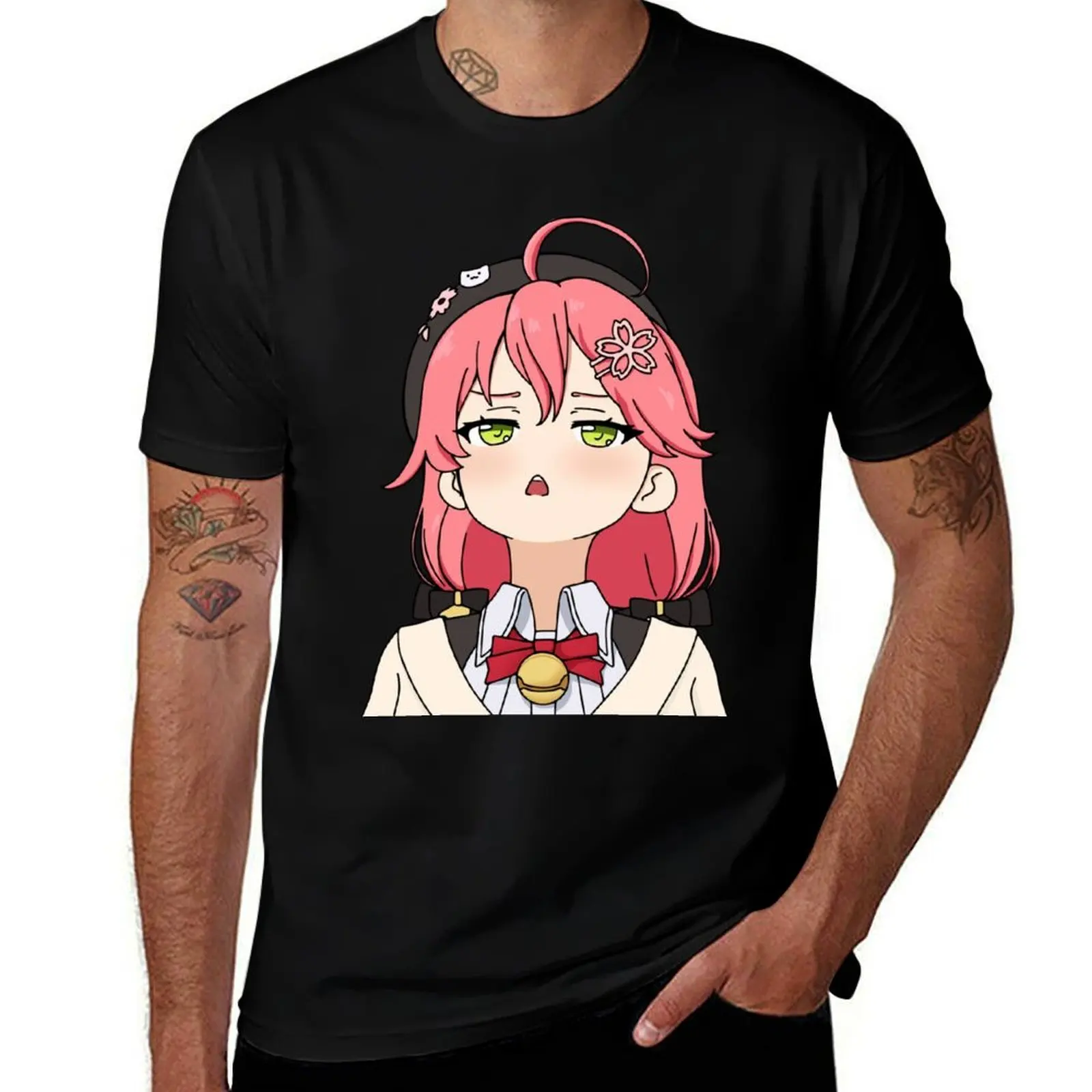 

Sakura Miko Upset T-Shirt anime figures gifts for boyfriend baggy shirts mens t shirt graphic