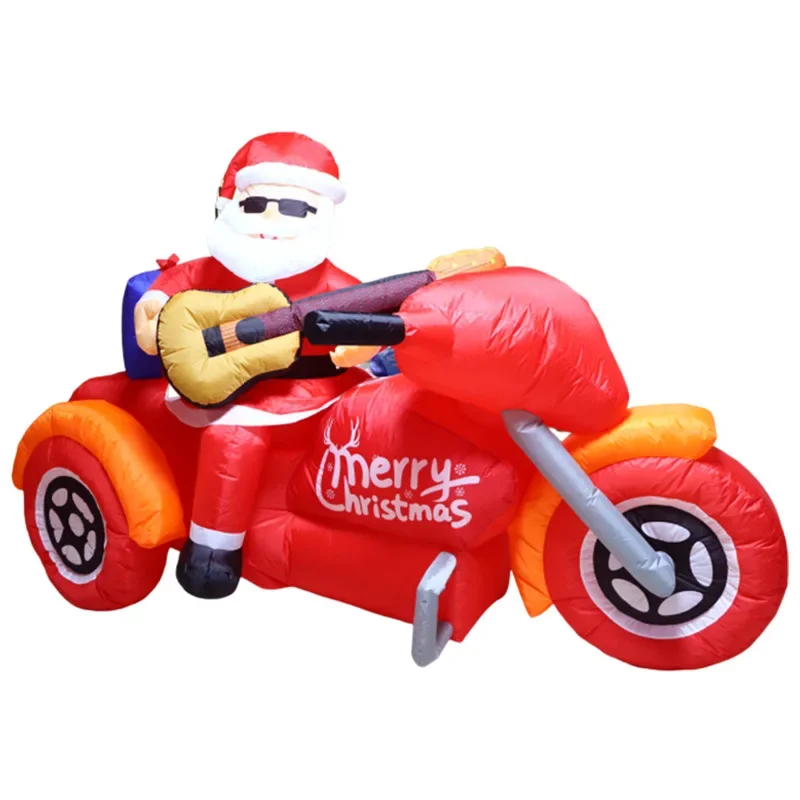 

Hot Sale Guitar Trike Motorcycle Santa Inflatable Air Mold Shopping Mall Yard Christmas Decoration Air Mold