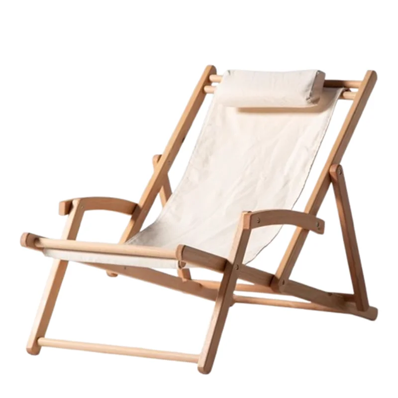 

For Lightweight Low Beach Folding Chair Portable Adjustable Camping Balcony Folding Chair Wooden Relax Sillas De Playa Furniture