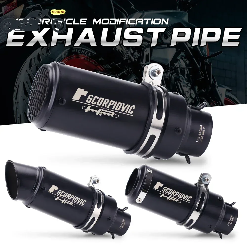 MOTO N8 Universal, 51mm, 61mm Exhaust Silencer For Motorcycles Dirt Bike Atv Removable, Db Killer, Exhaust Tips Stainless Steel