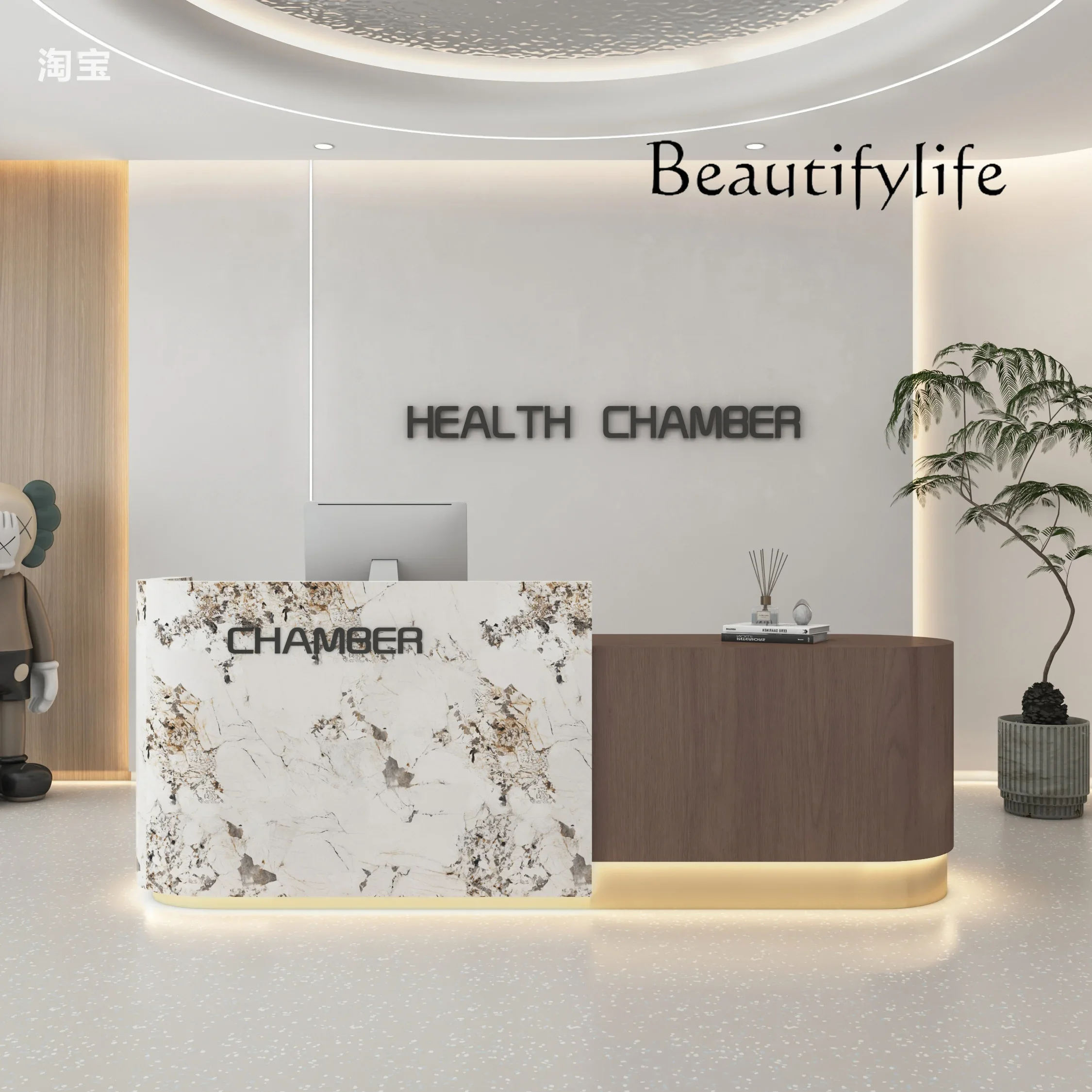 

BJ Minimalist Design Reception Desks Simple Aesthetic Company Modern Desks Shelves Beauty Salon Welcome Bureau Commercial Furnit