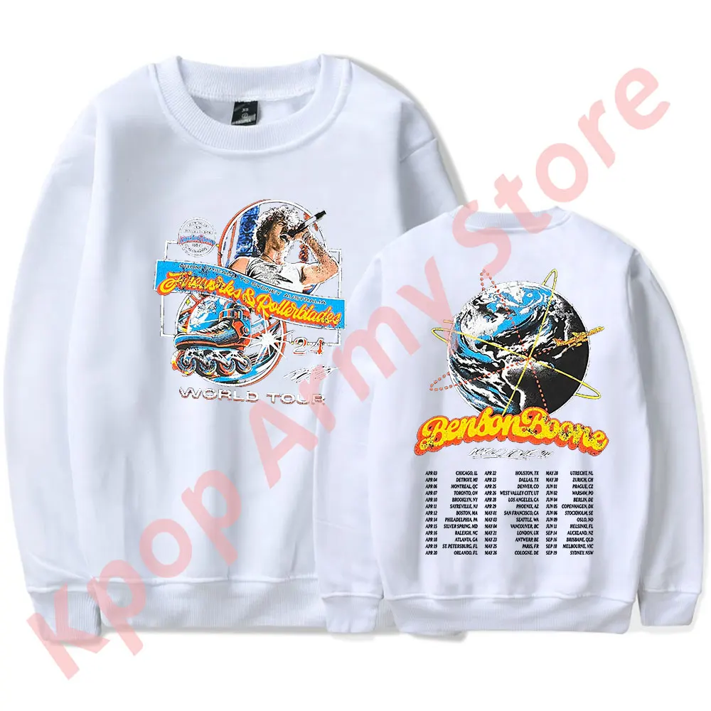 Benson Boone Fireworks and Rollerblades World Tour Merch Crewneck Long Sleeve Winter Women Men Fashion Sweatshirts