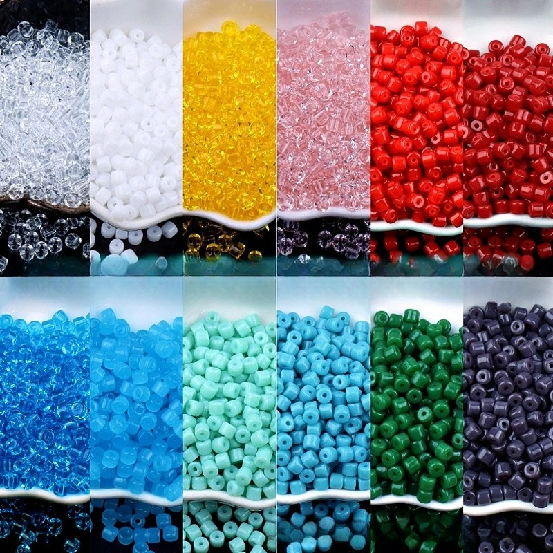 

4mm Glass Cylinder Tube Beads Bulk for DIY Bracelet Necklace Jewelry Craft Supplies