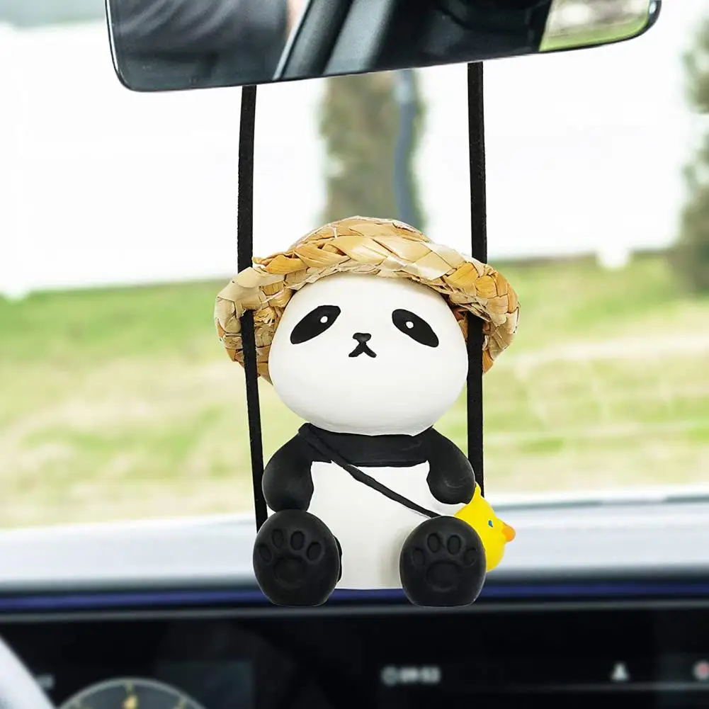 Car Rearview Mirror Pendant Decorative Realistic Animal Decorate Gift Clear Texture Auto Interior Panda Pendant Car Decor Suppli