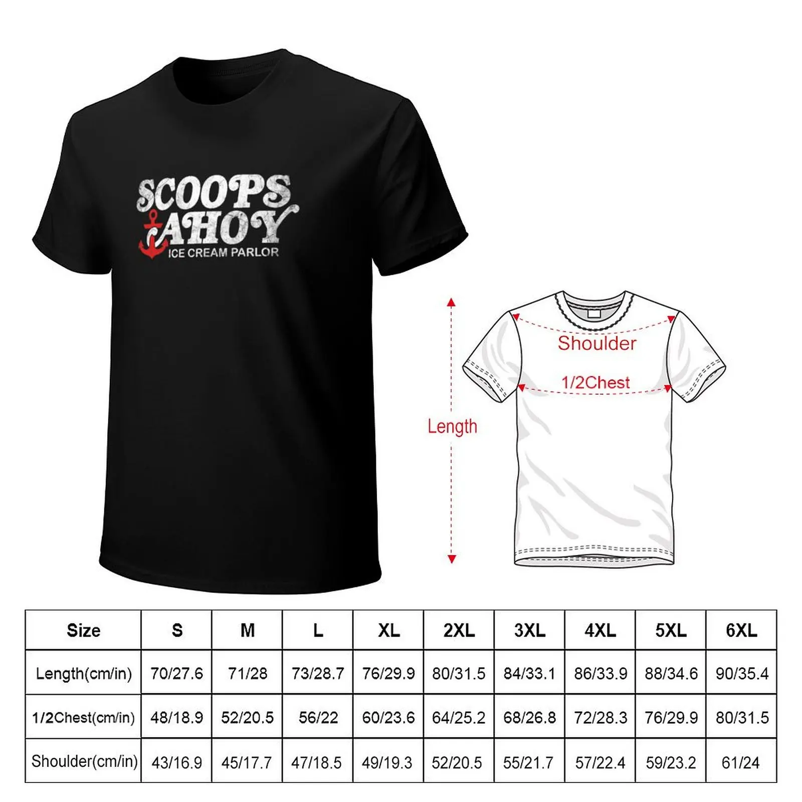 Scoops Ahoy Ice Cream Parlor T-Shirt Daily Wear Plain Short Sleeve Shirt
