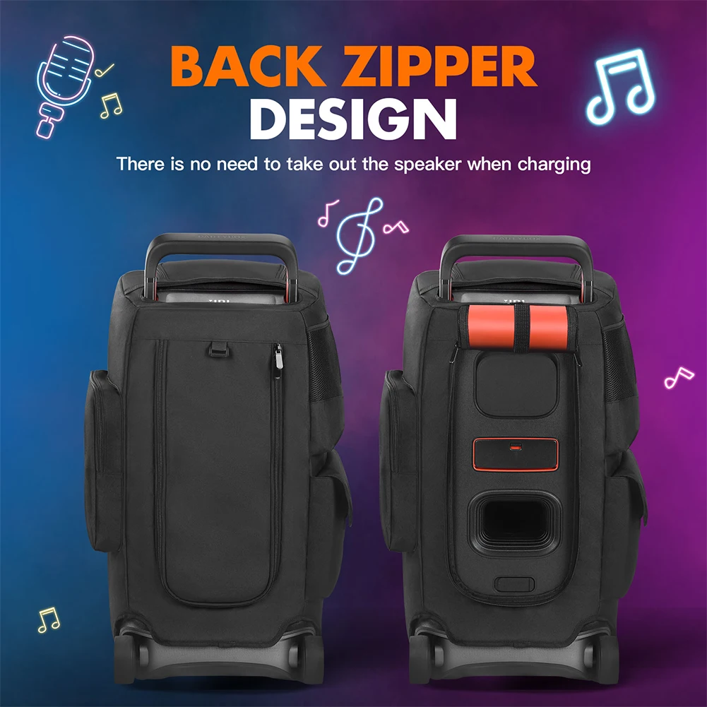 Copertura per il trasporto dell'altoparlante Copertura protettiva per altoparlante imbottita antiscivolo Resistente all'usura Borsa per altoparlante bifacciale per JBL PARTYBOX 520