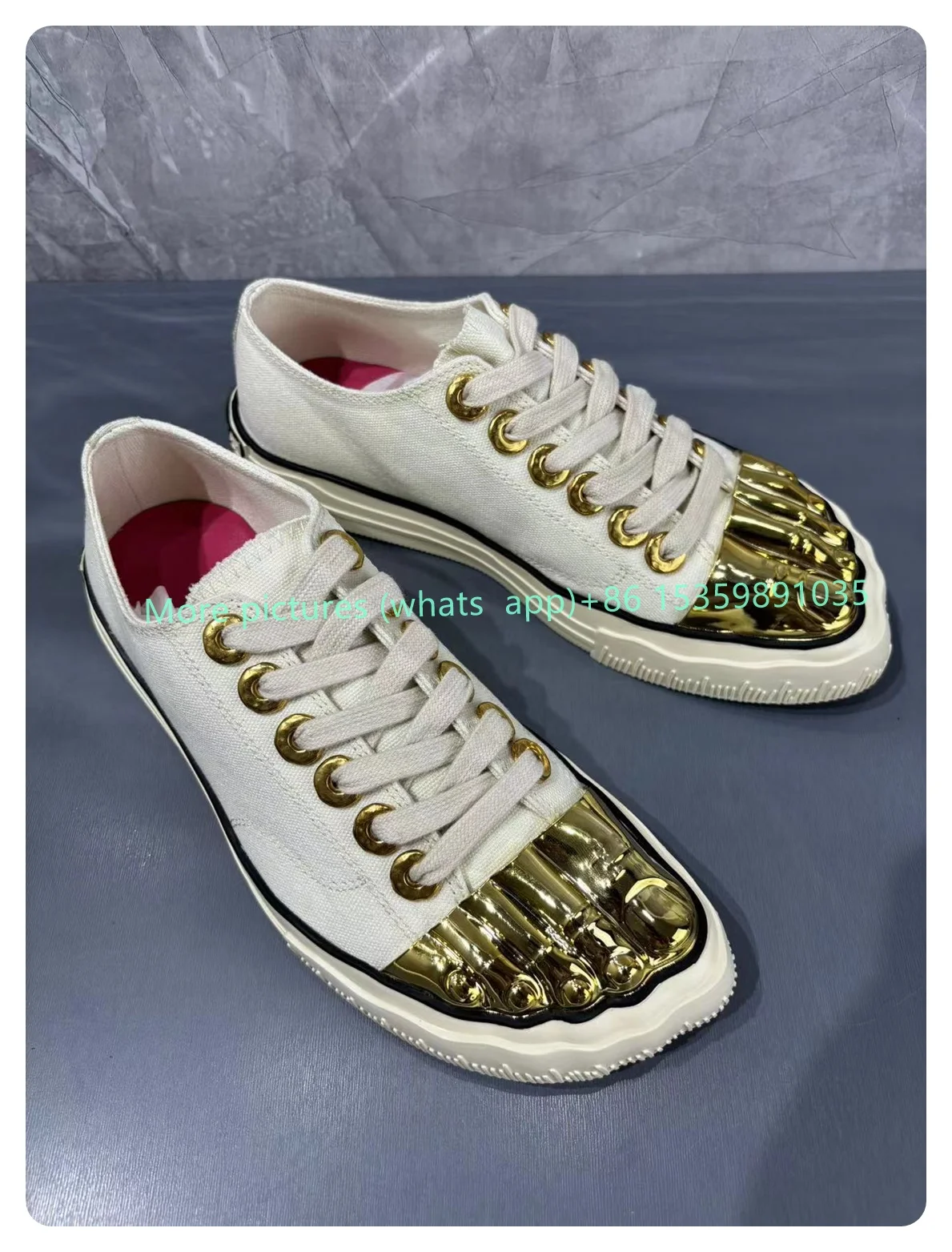 Five Gold Fingers Toe Flat Lace-up Canvas Shoes Round Toe Height Increasing Shoes Casual Fashion Street Fashion Women Men 2024